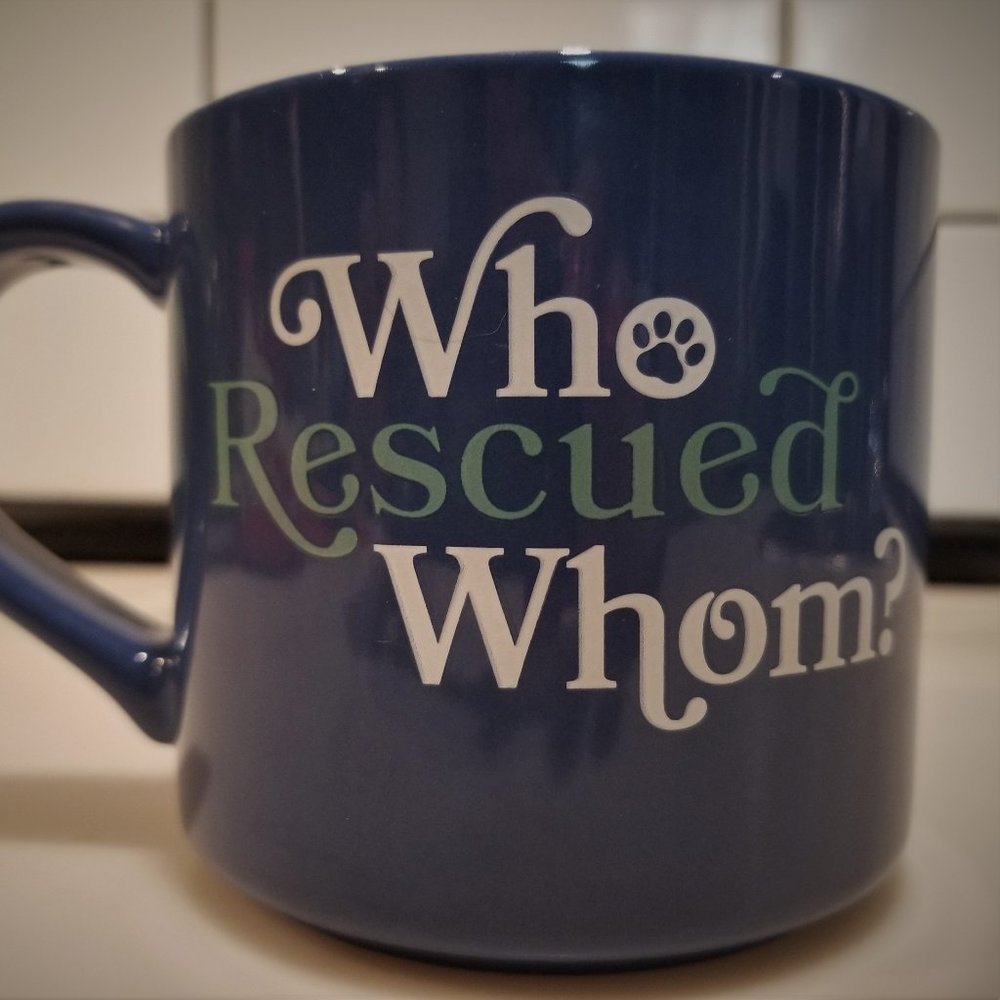 Target NWT Blue 18 oz Ceramic Coffee Mug Dog Rescue New, Large